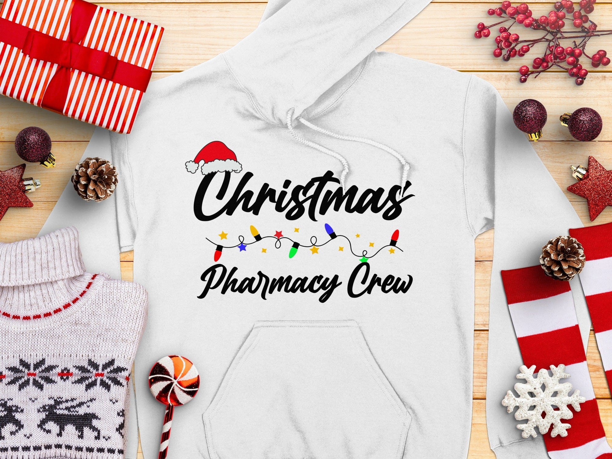 Christmas Pharmacy Crew Festive Hoodie for the Holidays