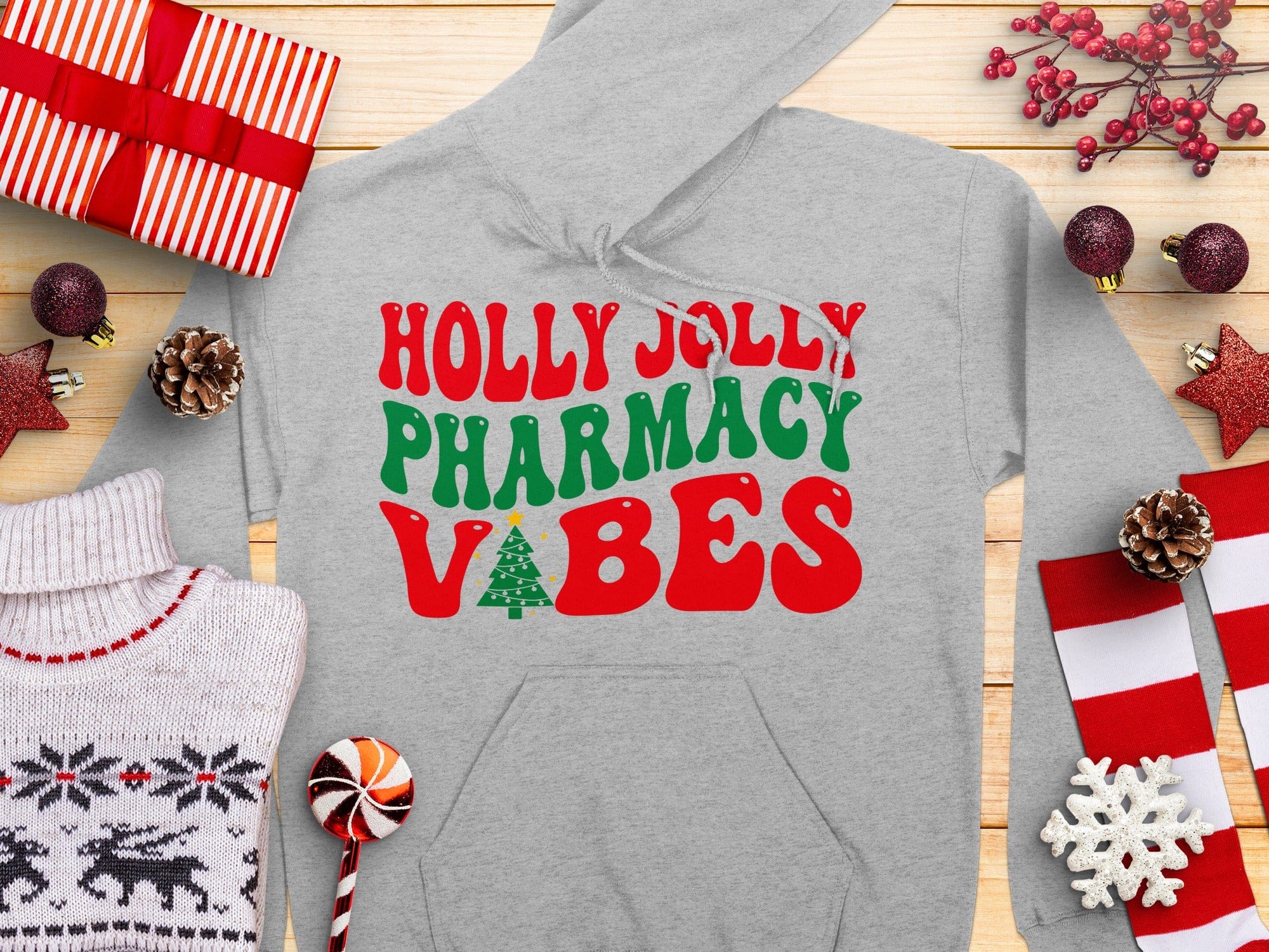 Holly Jolly Pharmacy Vibes Christmas Hoodie product type