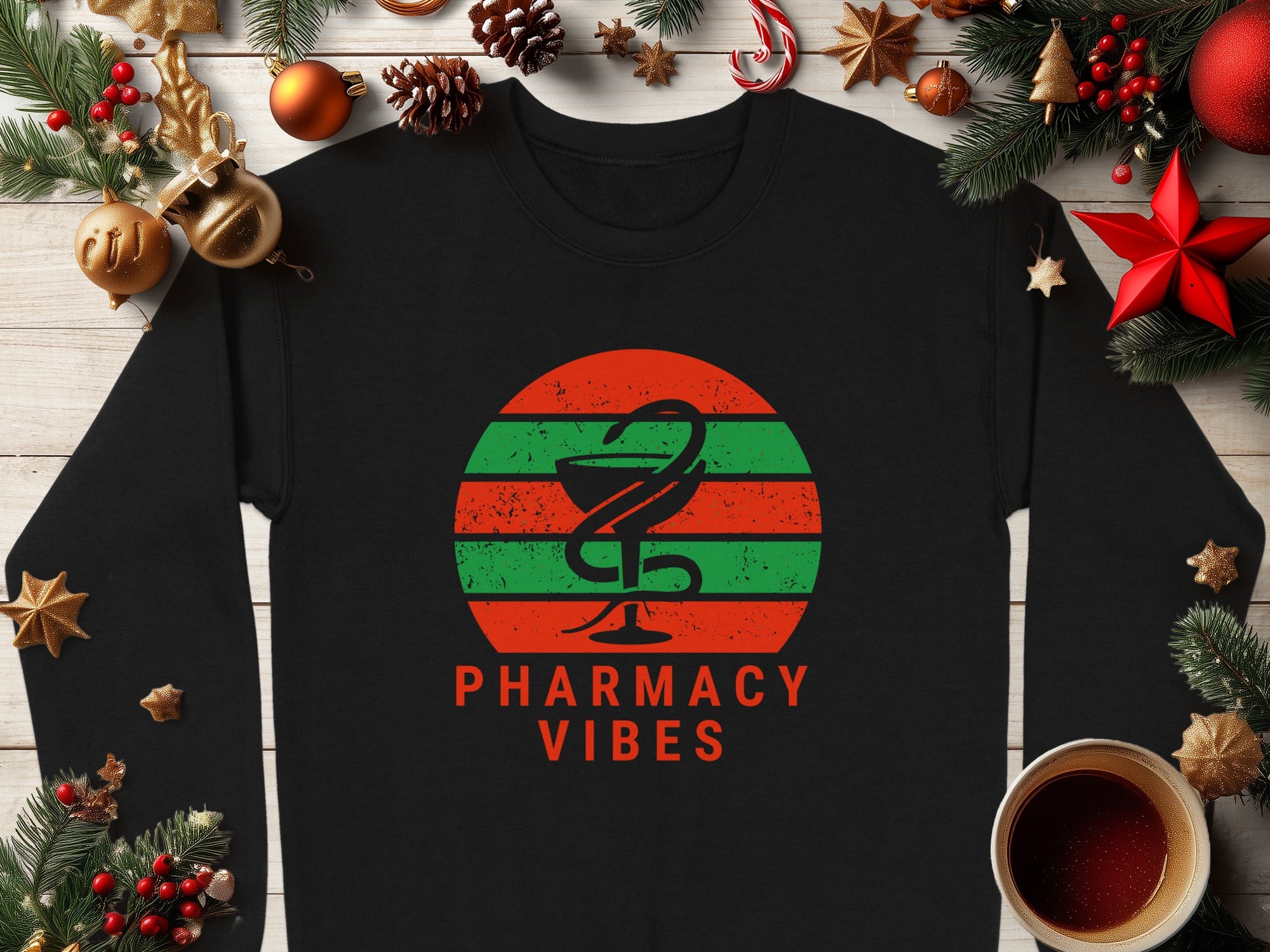 Pharmacy Vibes Retro Holiday Sweatshirt product type