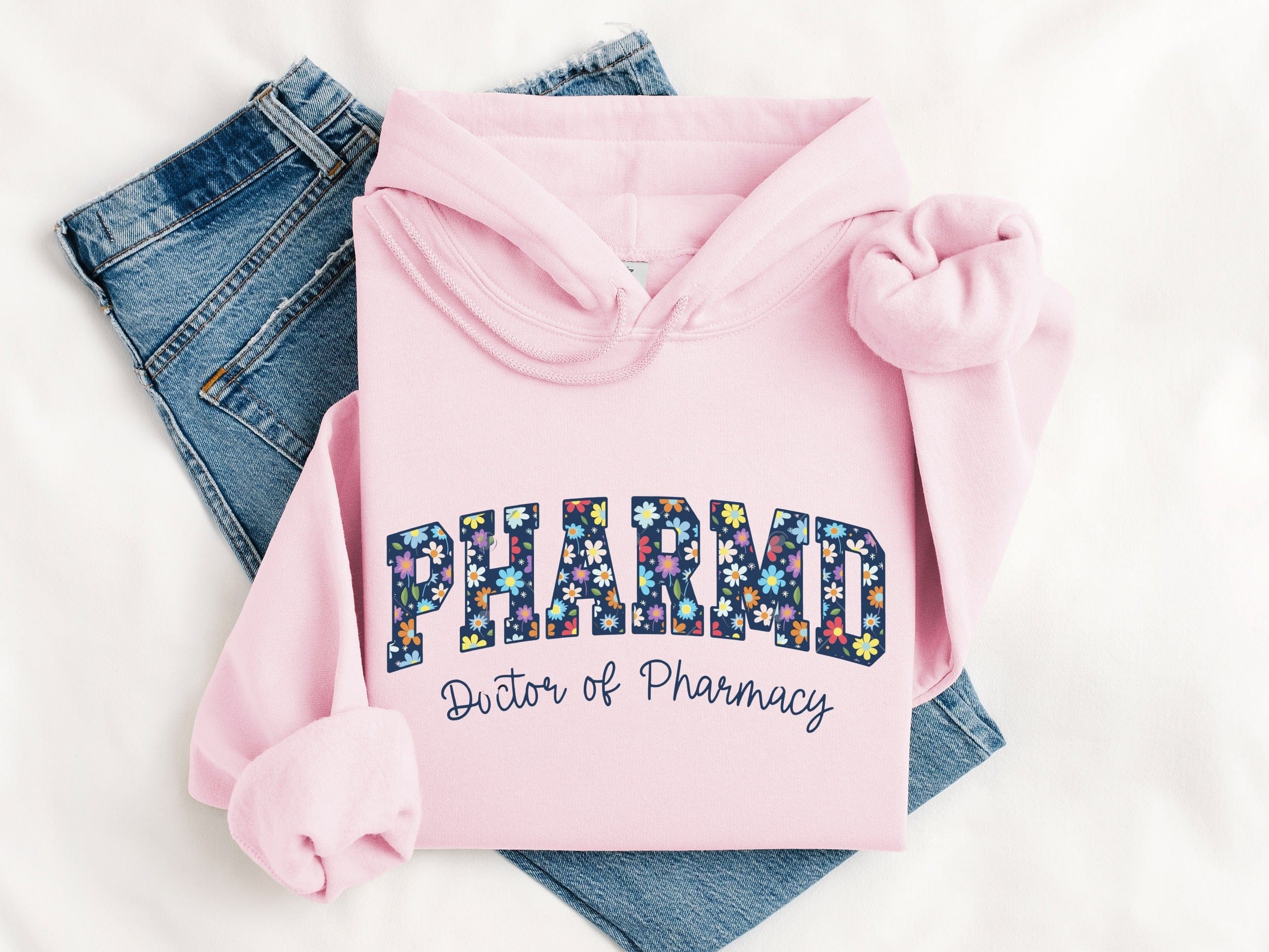 Floral PHARMD Doctor of Pharmacy Hoodie for Professionals