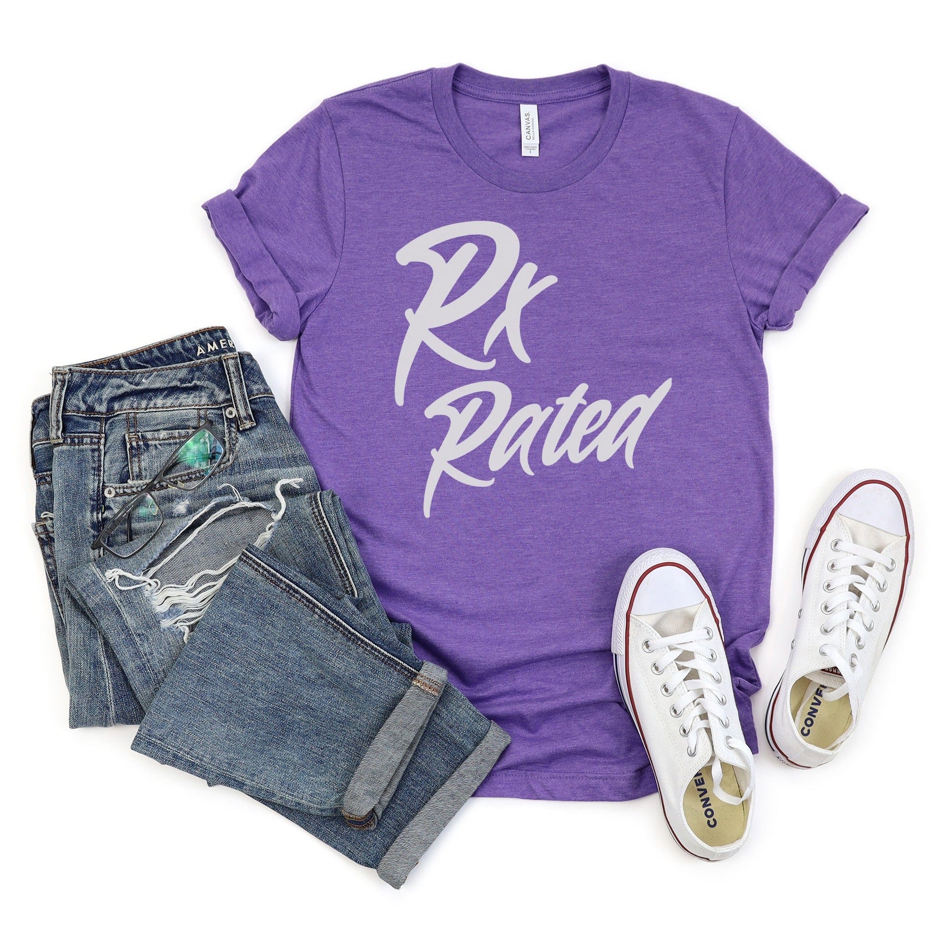 Rx Rated Purple T-Shirt Casual Top for All Ages Product Type