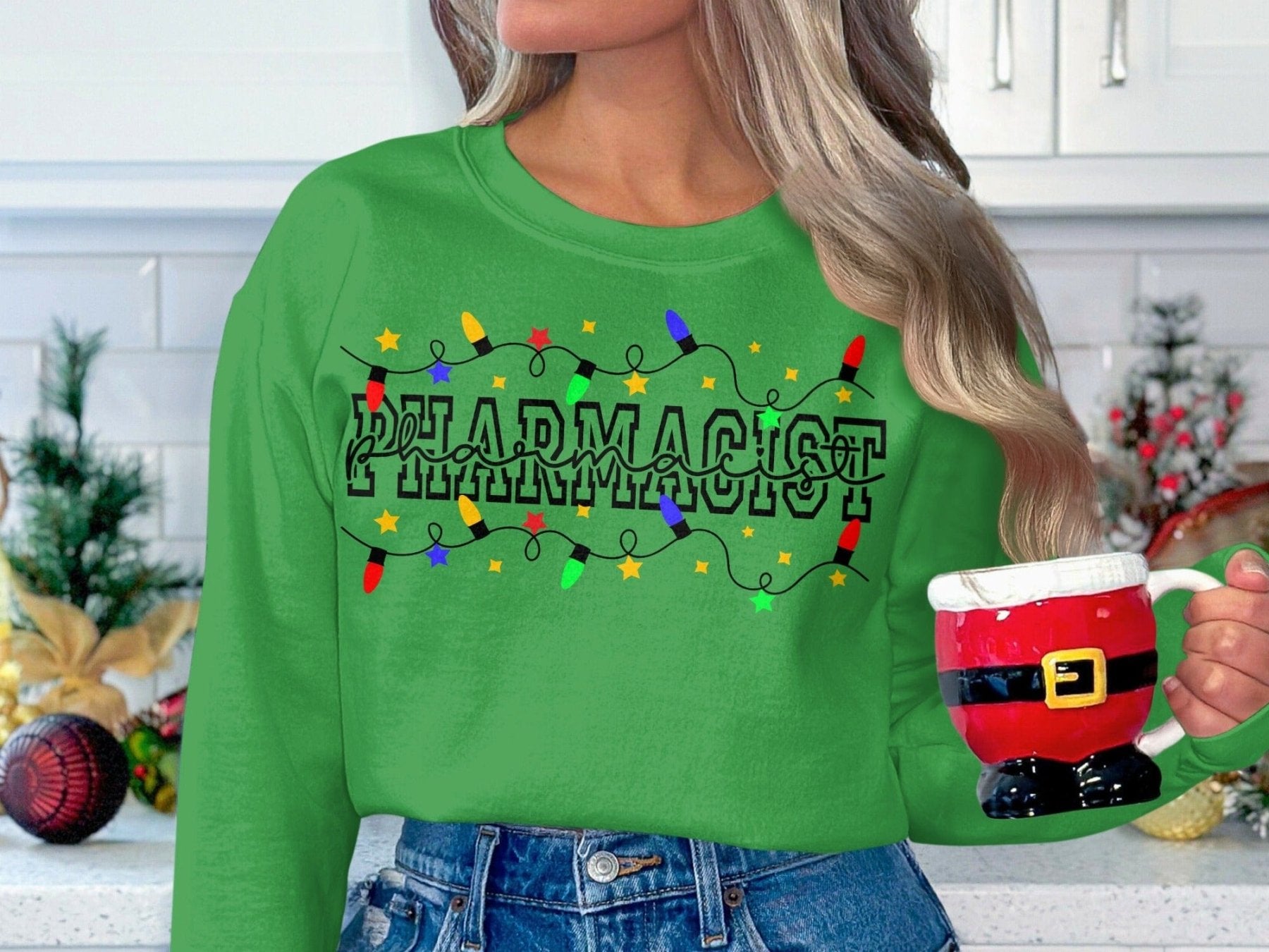 Christmas Lights Pharmacist Sweatshirt - Adverse Reactions - Pharmacy Apparel for Pharmacists, Techs & Students