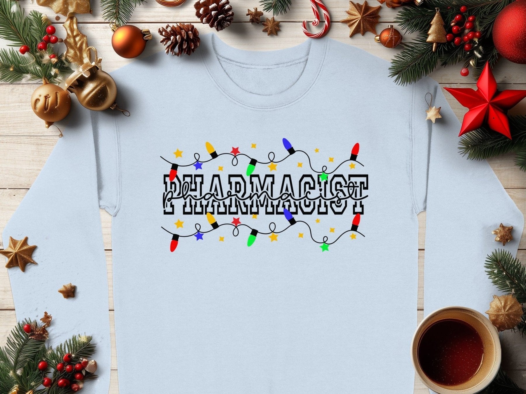 Christmas Lights Pharmacist Sweatshirt - Adverse Reactions - Pharmacy Apparel for Pharmacists, Techs & Students