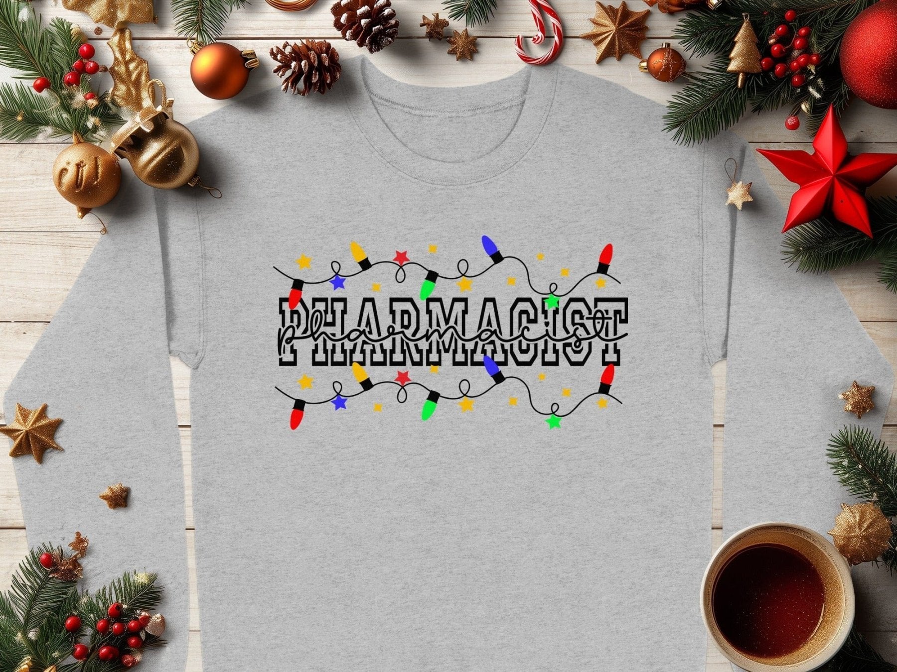 Christmas Lights Pharmacist Sweatshirt - Adverse Reactions - Pharmacy Apparel for Pharmacists, Techs & Students