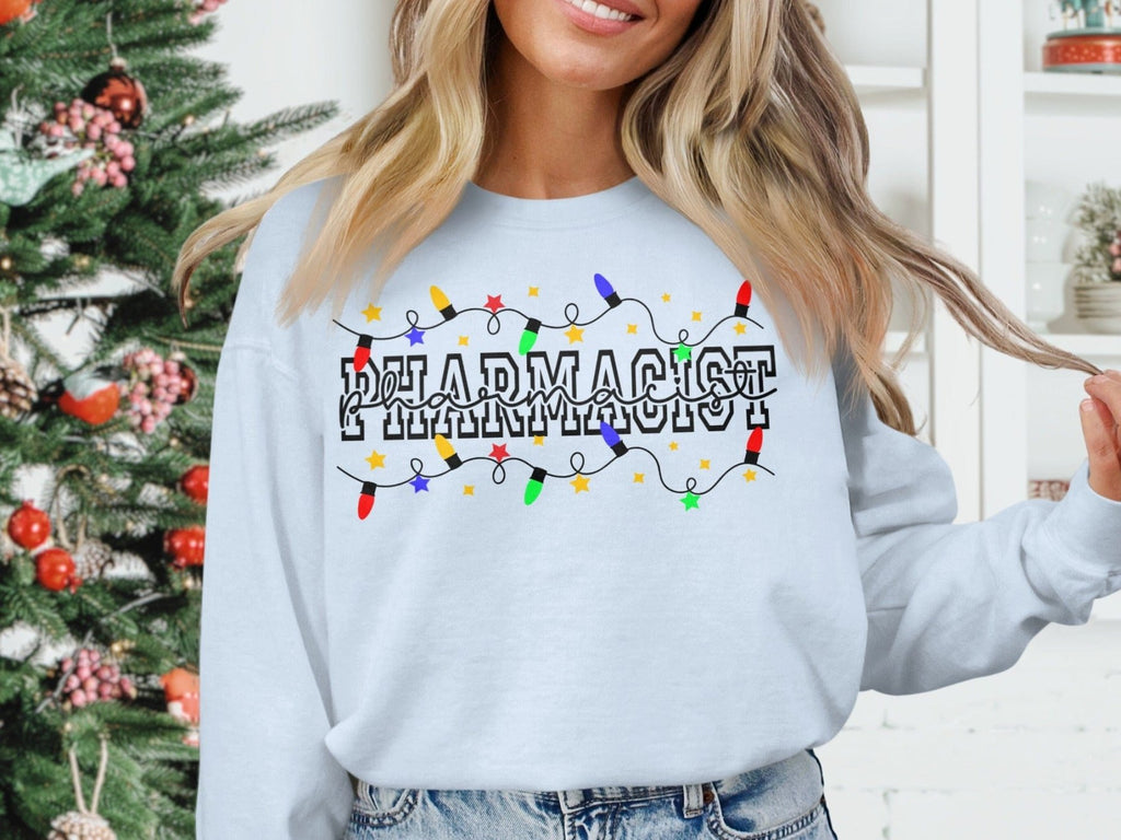 Christmas Lights Pharmacist Sweatshirt - Adverse Reactions - Pharmacy Apparel for Pharmacists, Techs & Students