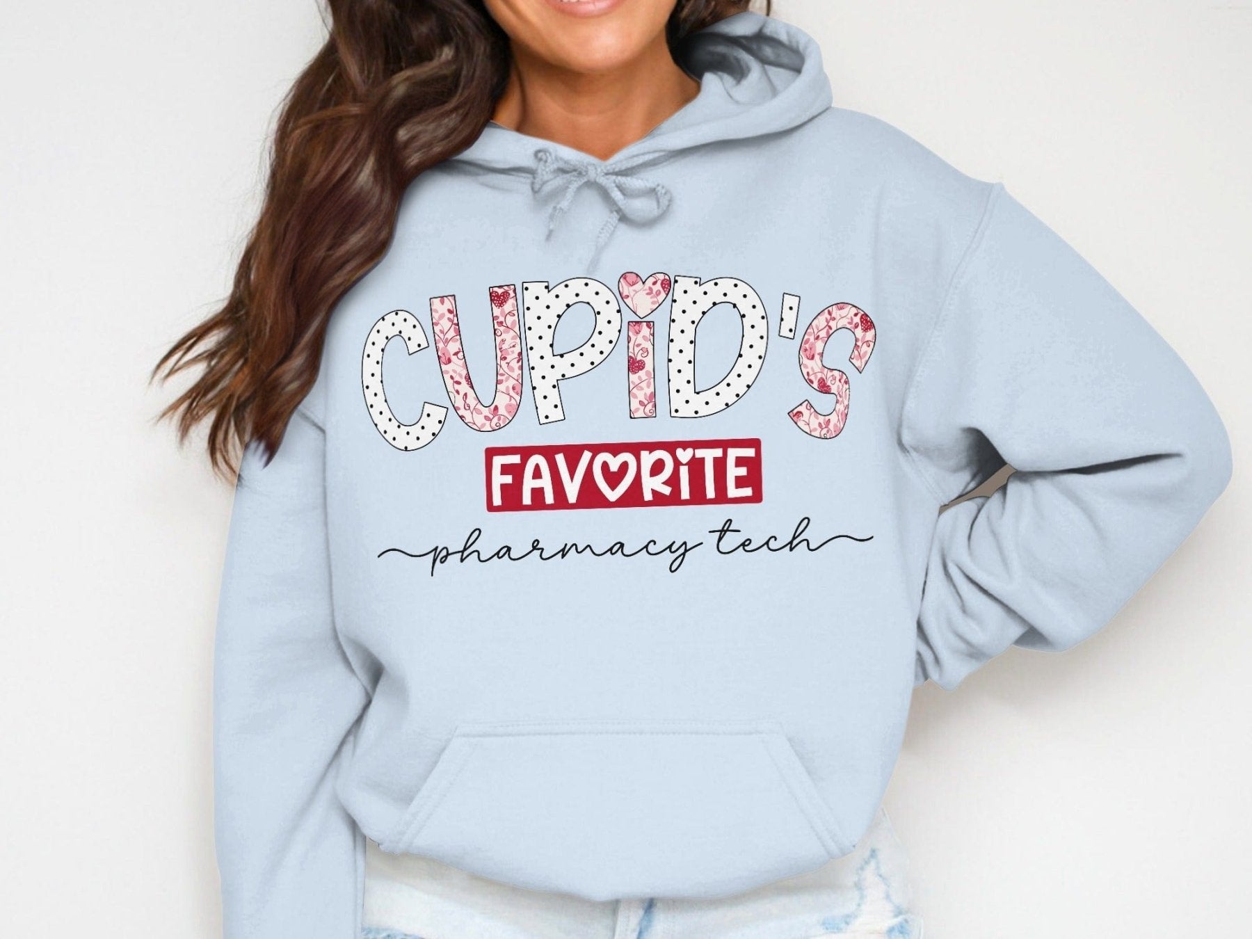 Cupid’s Favorite Pharmacy Tech Sweatshirt & Hoodie v2 - Pharmacy Apparel for Pharmacists, Techs & Students
