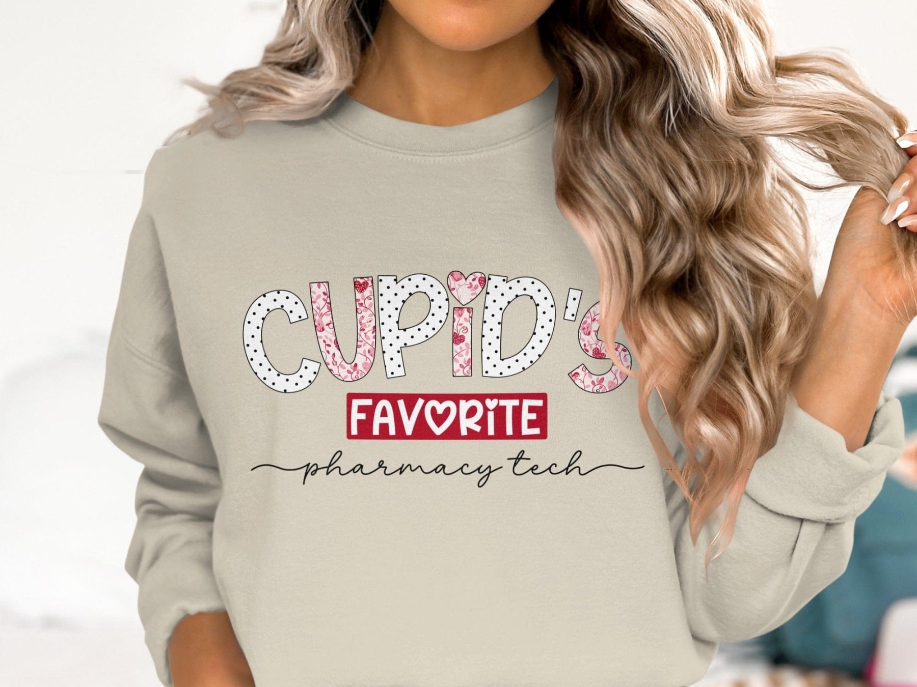 Cupid’s Favorite Pharmacy Tech Sweatshirt & Hoodie v2 - Pharmacy Apparel for Pharmacists, Techs & Students