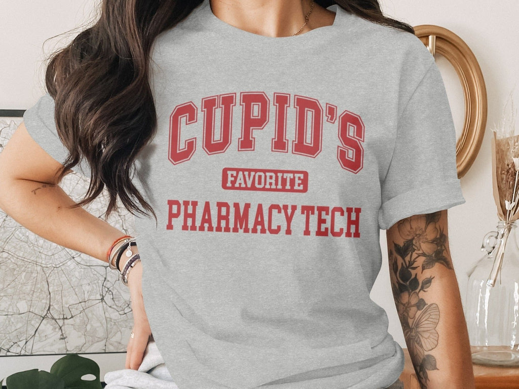 Cupid’s Favorite Pharmacy Tech Tee - Pharmacy Apparel for Pharmacists, Techs & Students