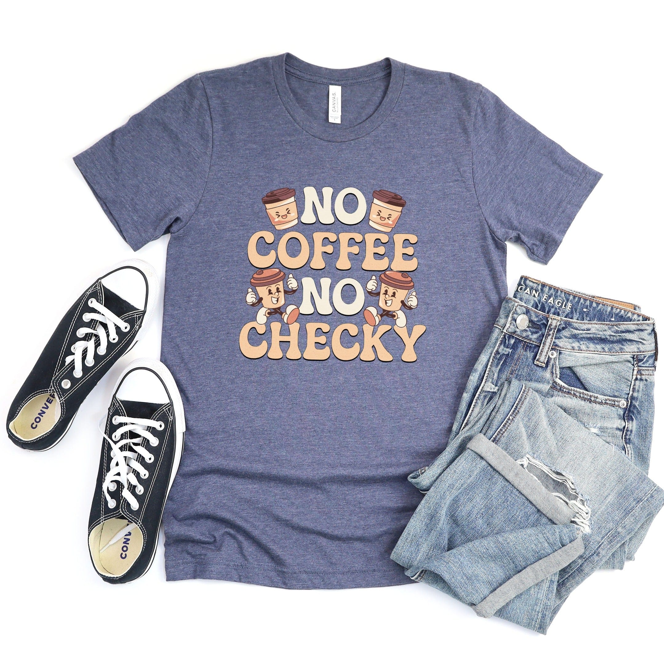No Coffee No Cheeky Fun Graphic Tee Shirt product type