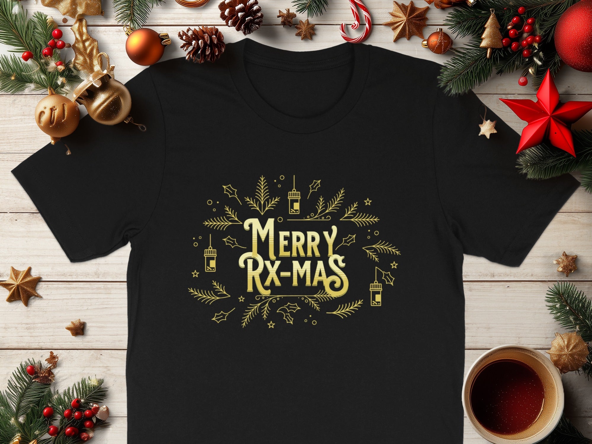 Festive Merry Rx-Mas Holiday Season T-shirt for Christmas