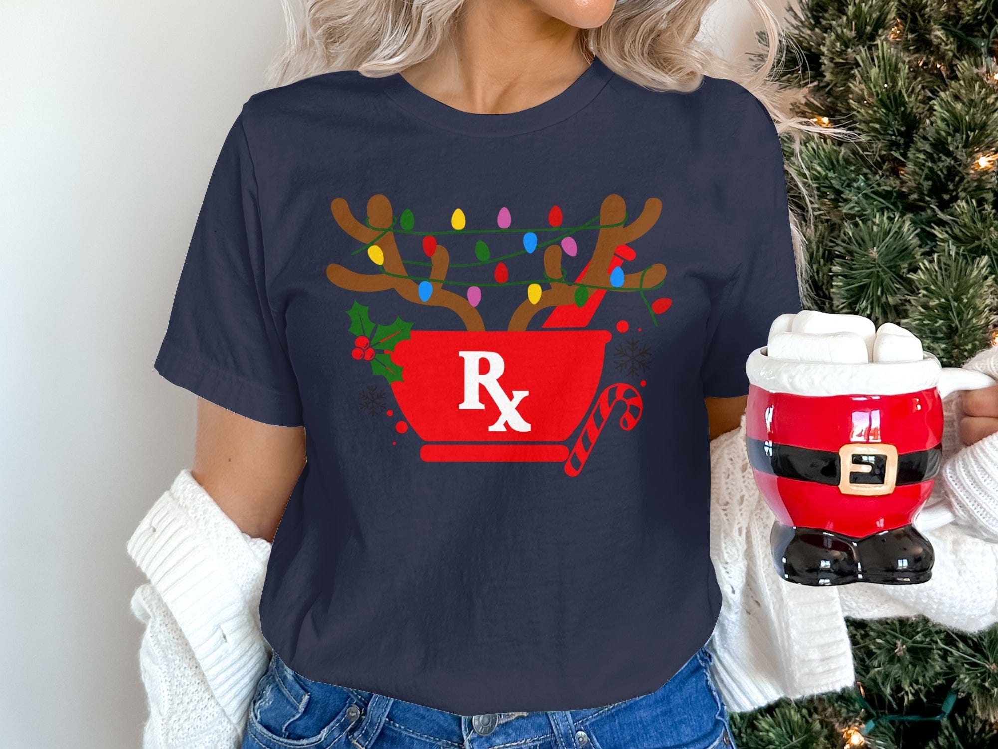 Fun Christmas Reindeer Lights Design T-Shirt product type