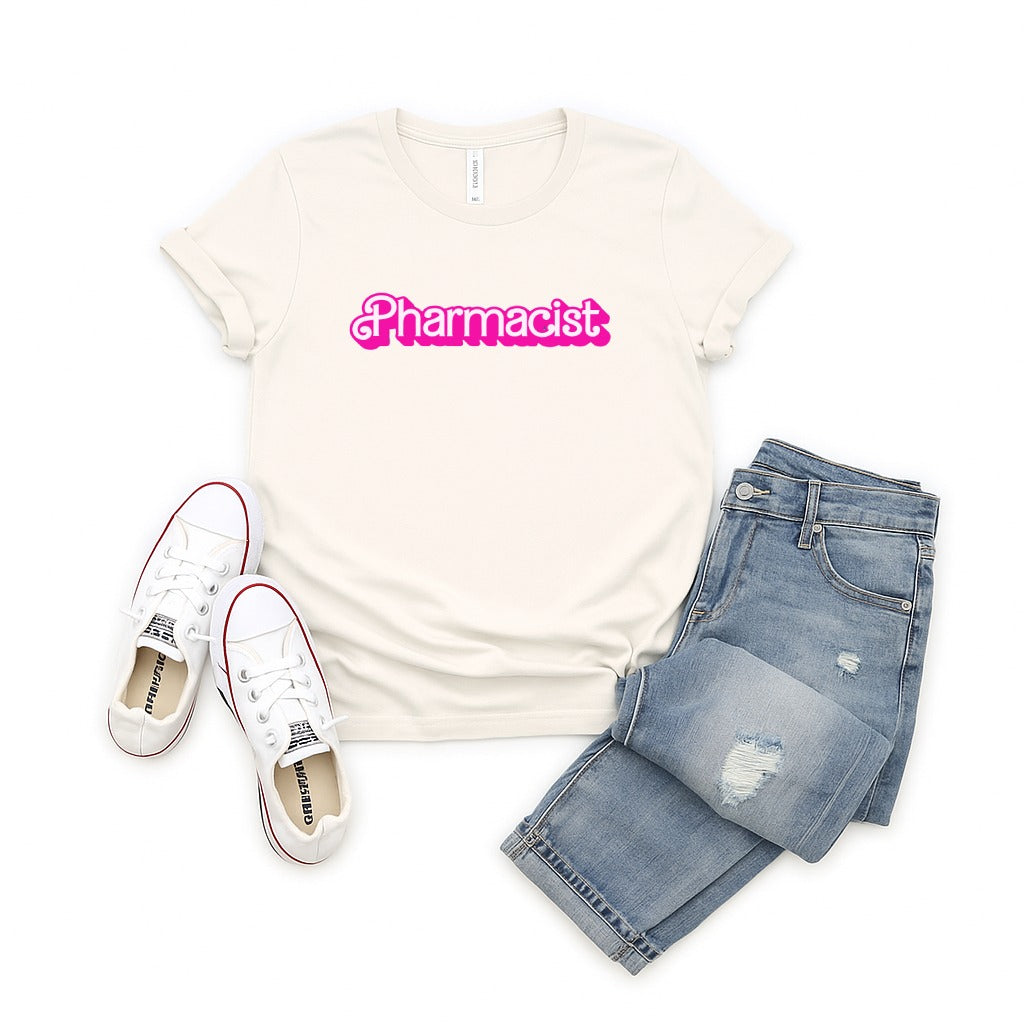 Pink Pharmacist Text Printed T-Shirt for Casual Outfits