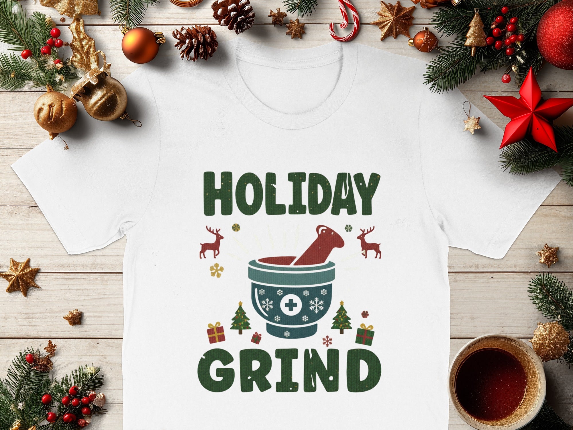 Holiday Grind Festive Design T-Shirt