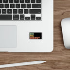 Sticker with "BIG PIC ENERGY" text on a laptop keyboard.