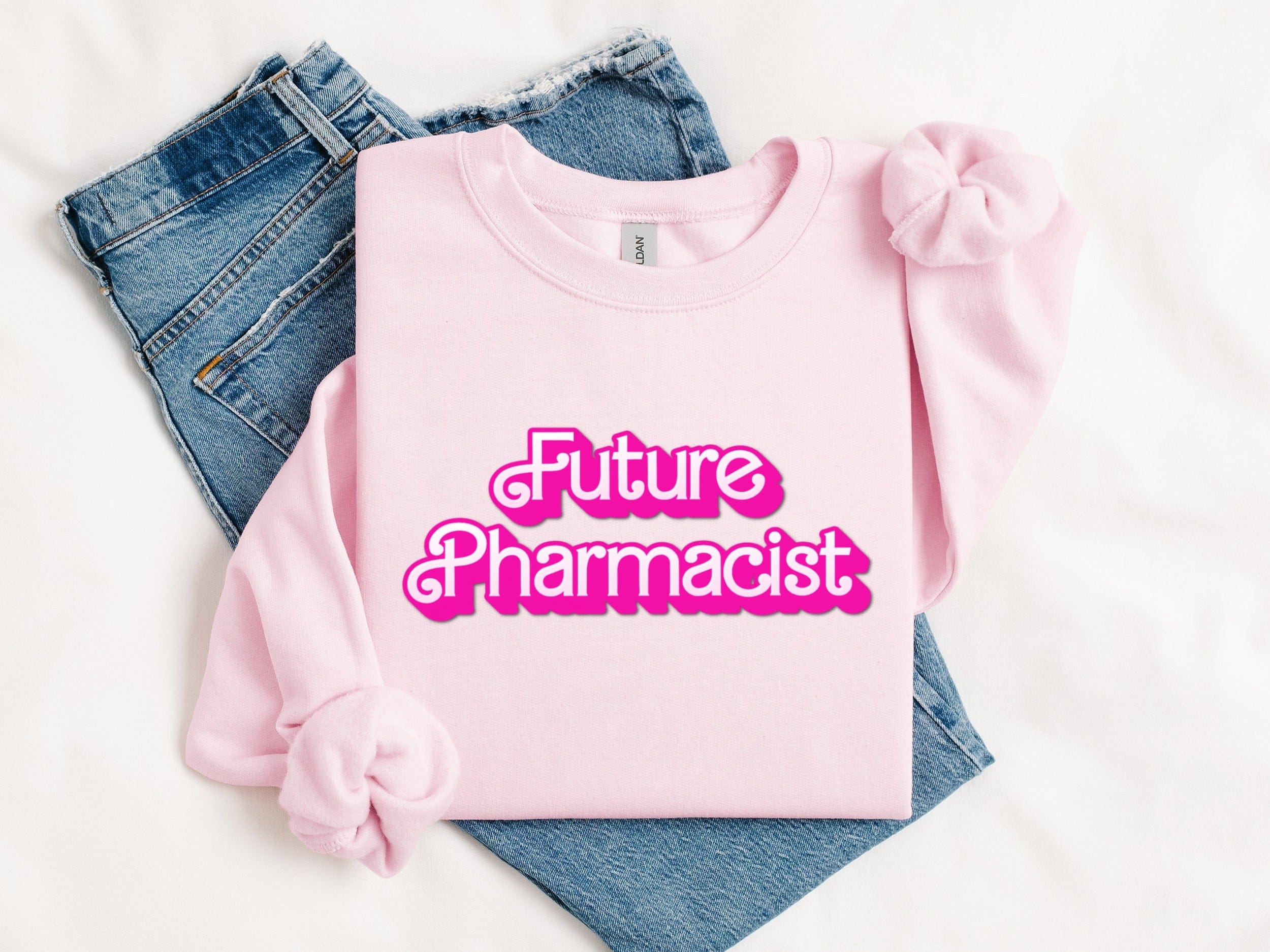 Future Pharmacist Text on Pink Apparel Top