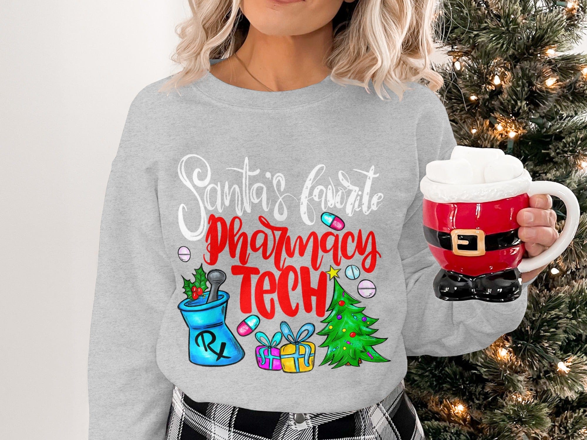 Santa's Favorite Pharmacy Tech Holiday Sweatshirt