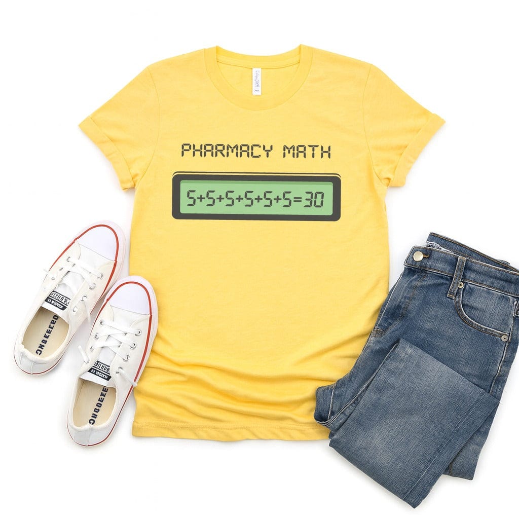 Pharmacy Math Graphic Yellow T-Shirt product type