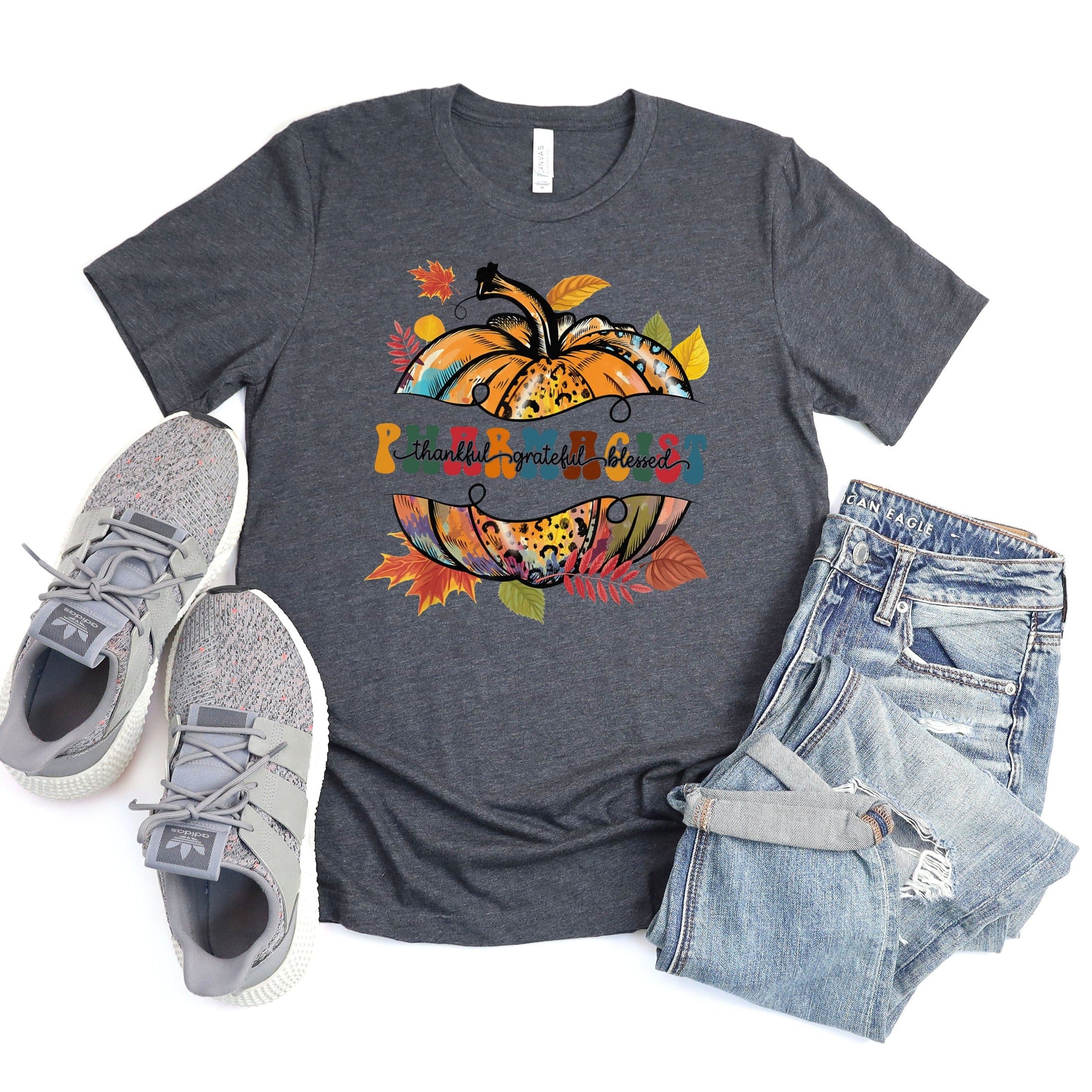 Thankful Grateful Blessed Pumpkin Graphic Tee product type