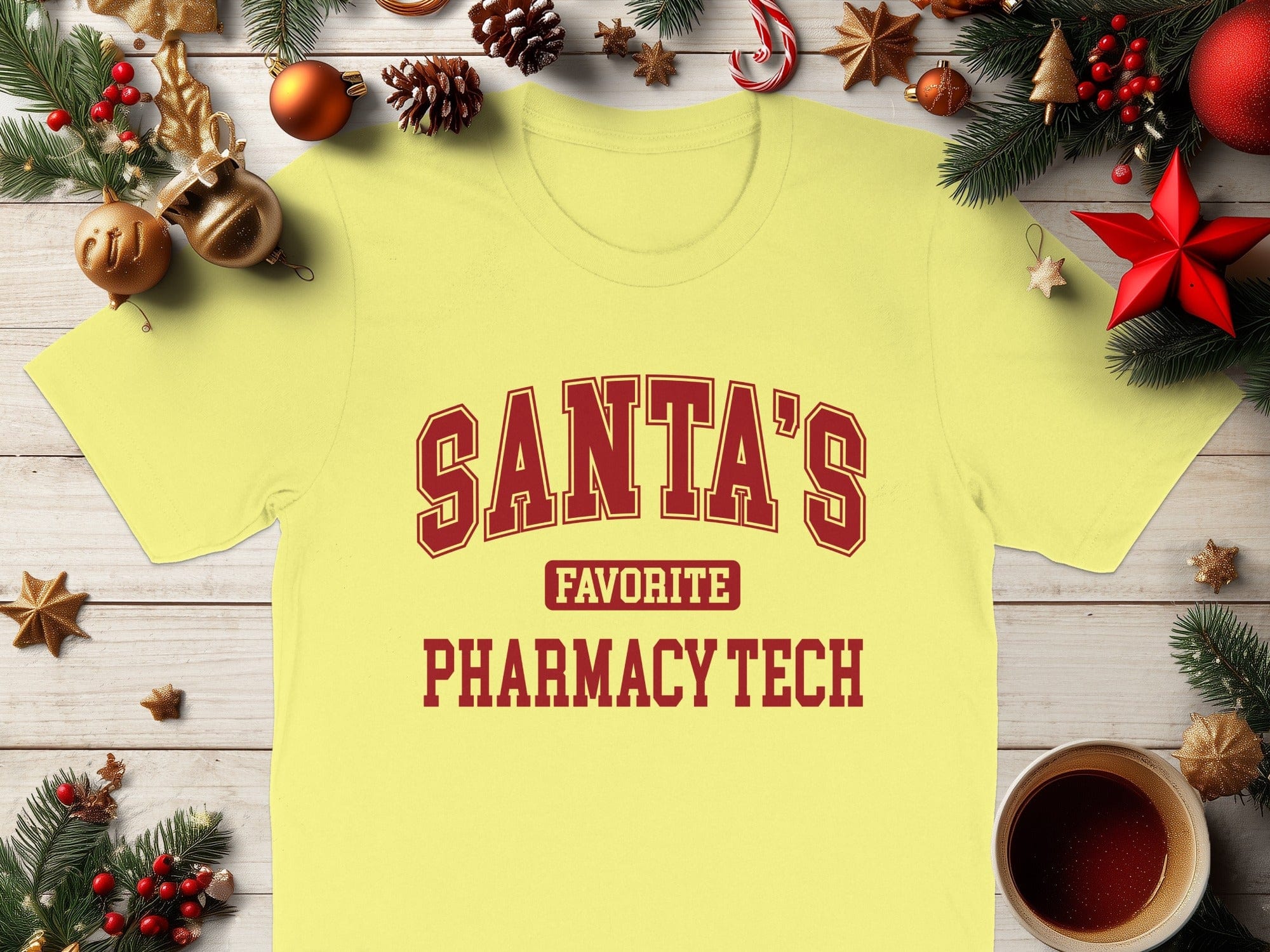 Santa's Favorite Pharmacy Tech Holiday Shirt product type