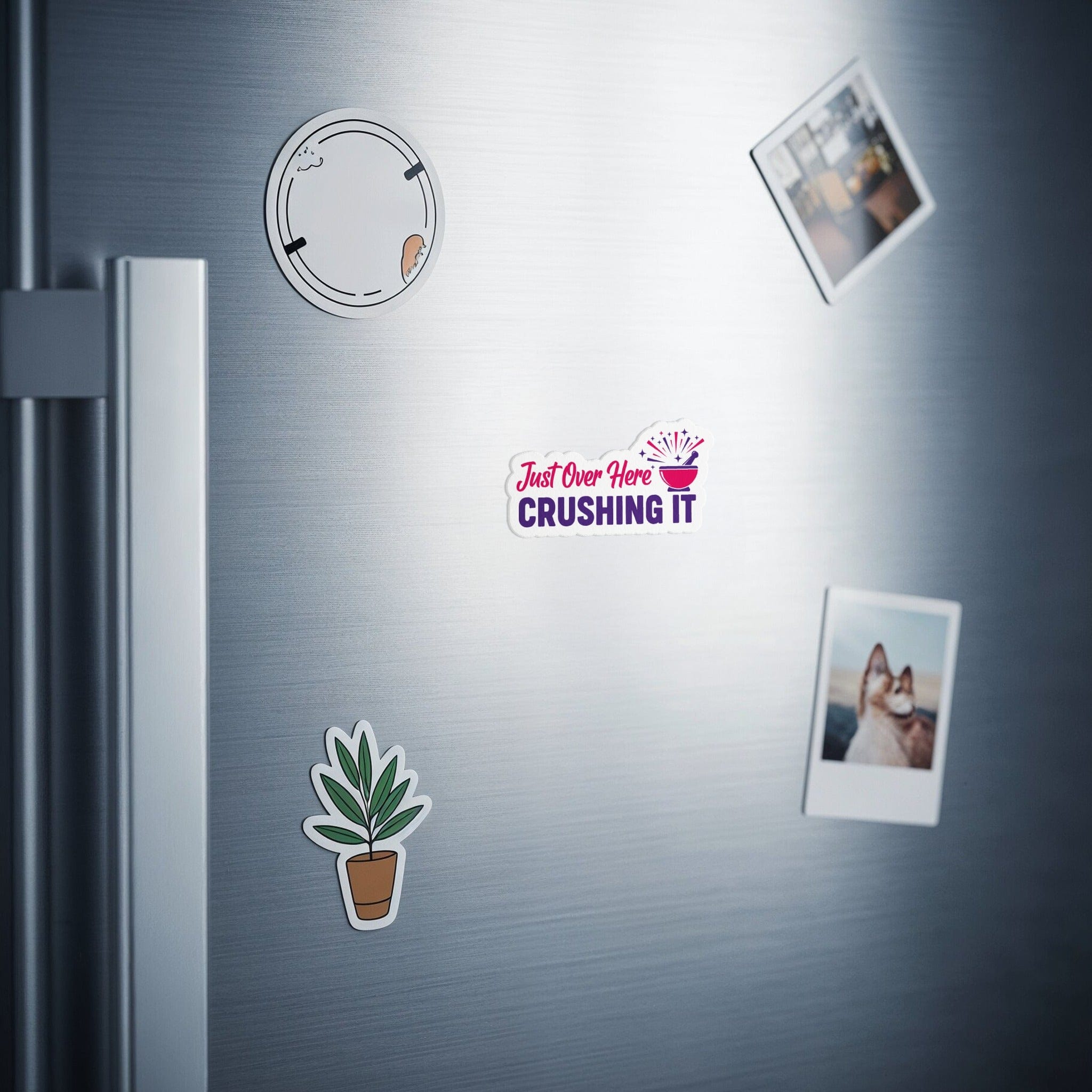 Just Over Here Crushing It Fridge Magnet product type