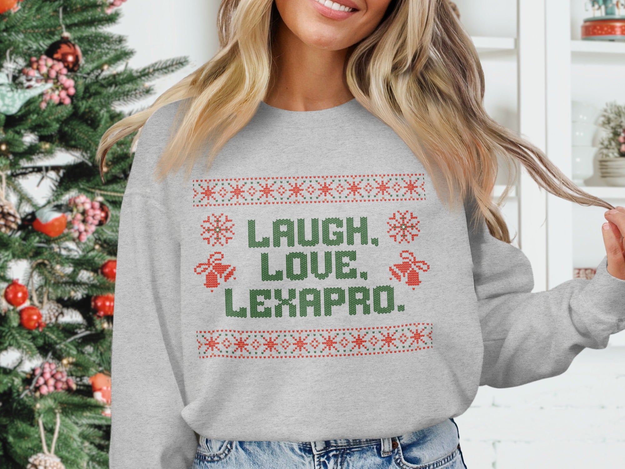 Laugh Love Lexapro Ugly Christmas Sweater Product