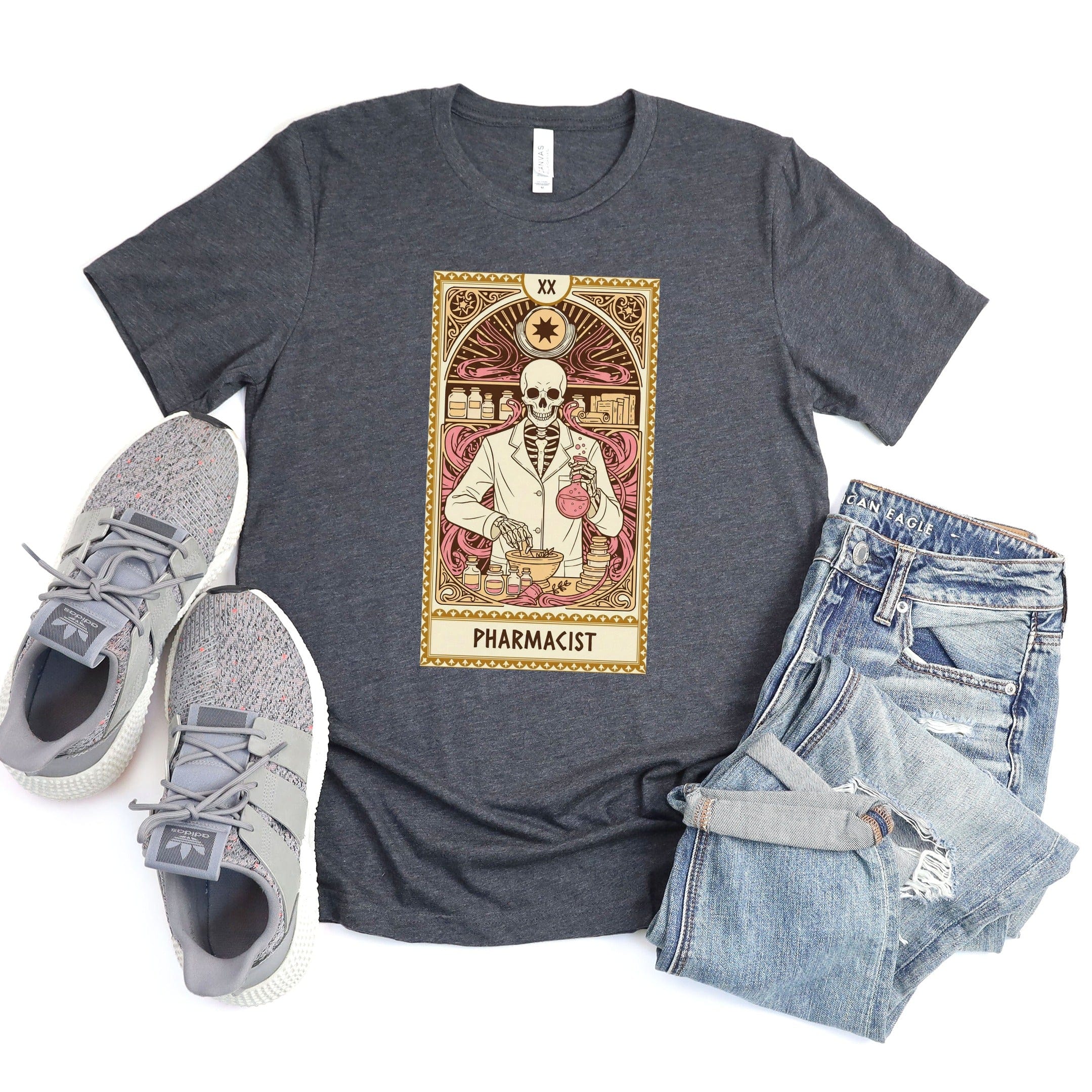 Skull Tarot Card Pharmacist Graphic Tee product type