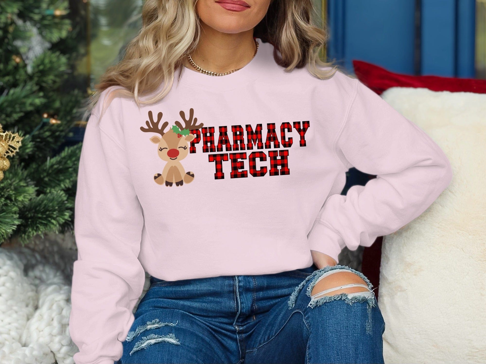 Pharmacy Tech Reindeer Festive Sweatshirt