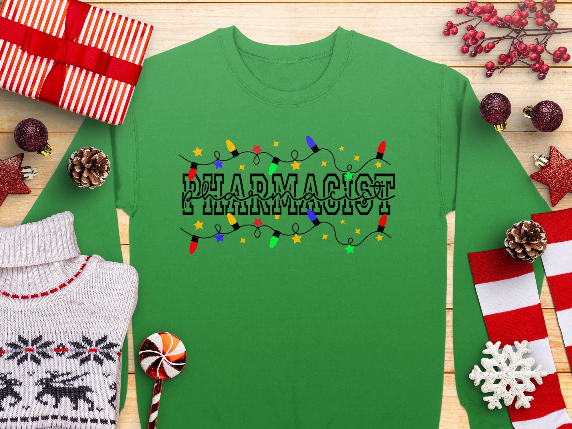 Holiday Lights Pattern Pharmacist Shirt Product
