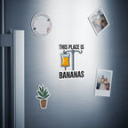 Sticker of an IV bag with "This place is bananas" text.