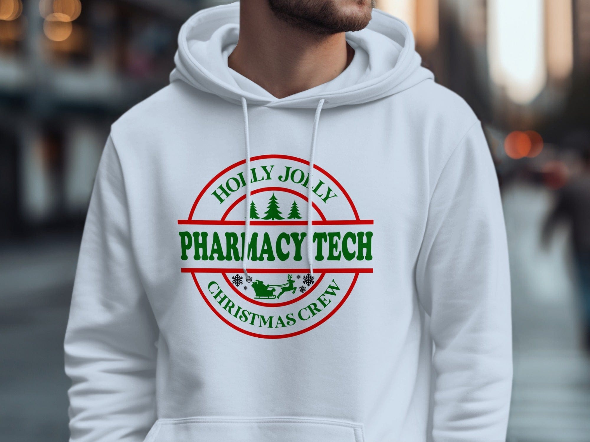 Holly Jolly Pharmacy Tech Christmas Crew Hoodie