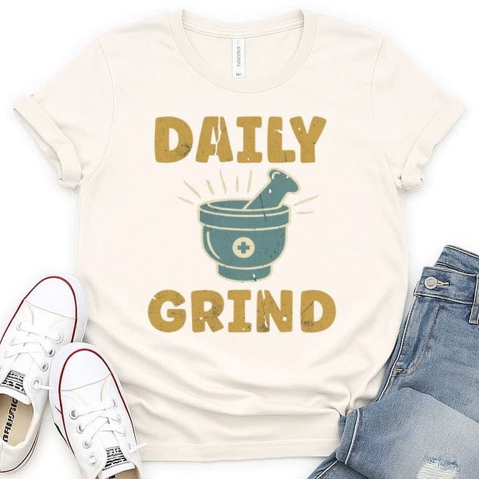 Daily Grind Tee - Adverse Reactions - Pharmacy Apparel for Pharmacists, Techs & Students