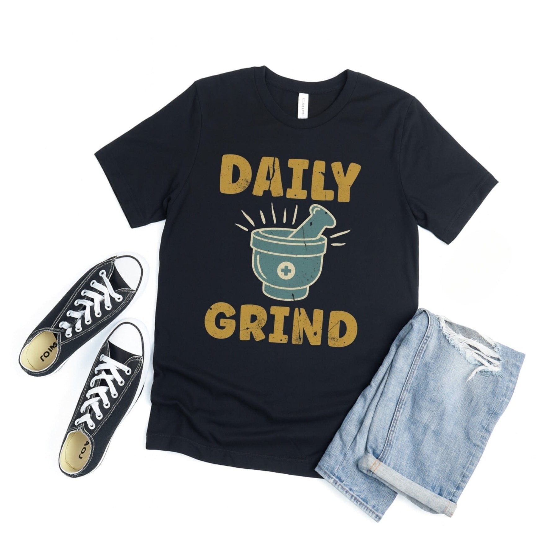 Daily Grind Tee - Adverse Reactions - Pharmacy Apparel for Pharmacists, Techs & Students