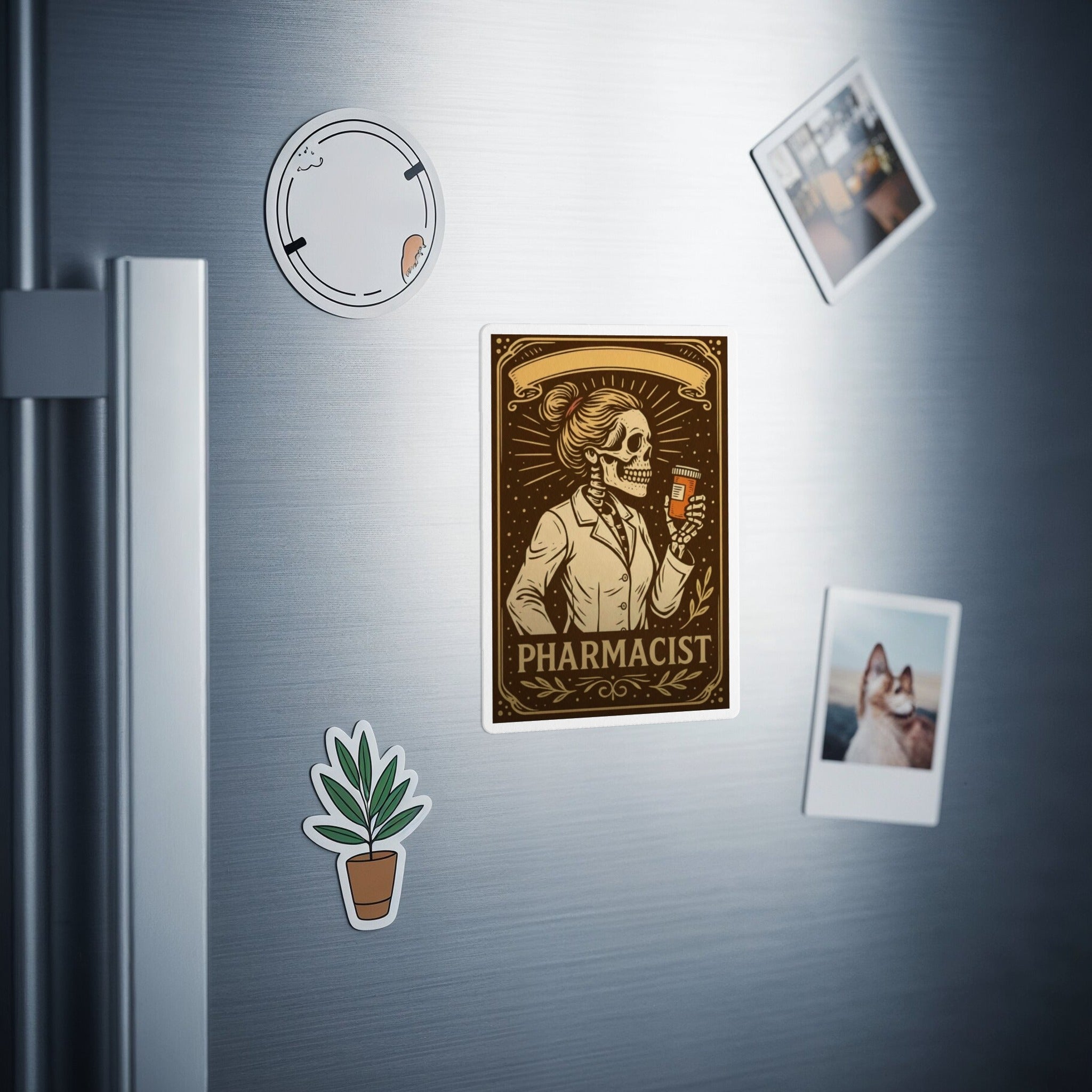 Funny Skeleton Pharmacist with Drink Magnet product