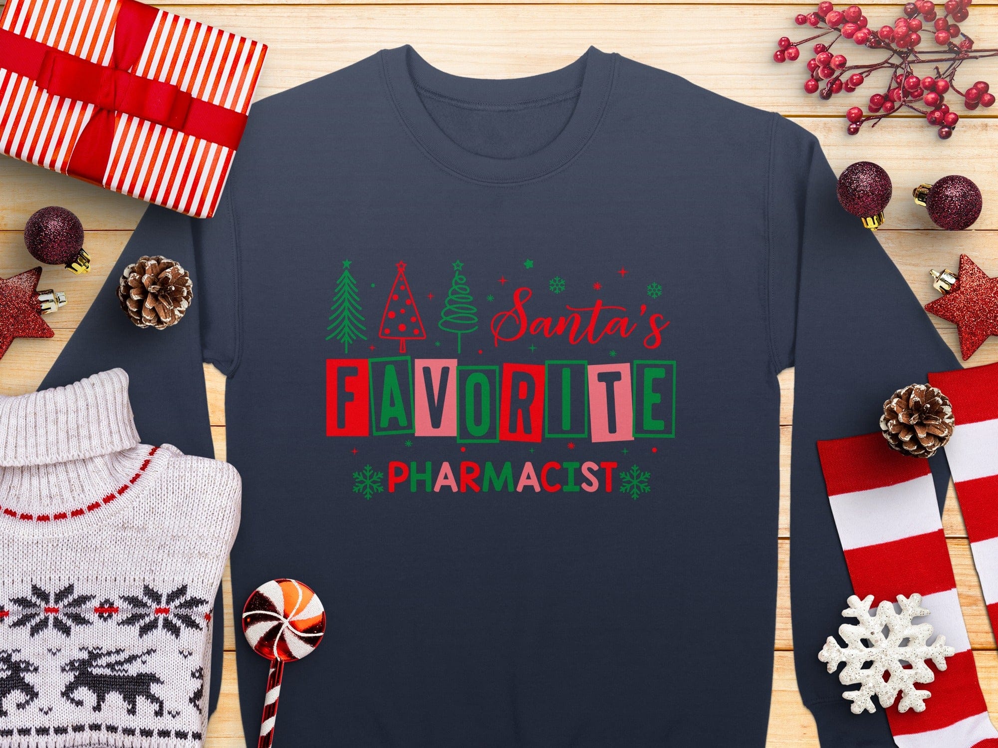 Santa's Favorite Pharmacist Festive Holiday Shirt