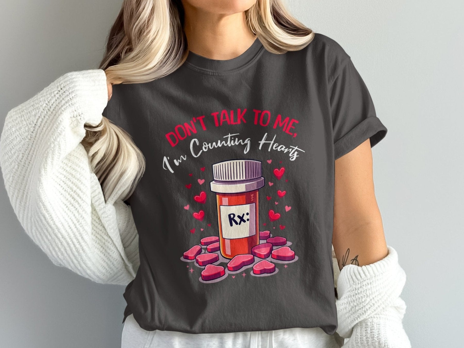 Don’t Talk to Me I’m Counting Hearts Tee - Pharmacy Apparel for Pharmacists, Techs & Students