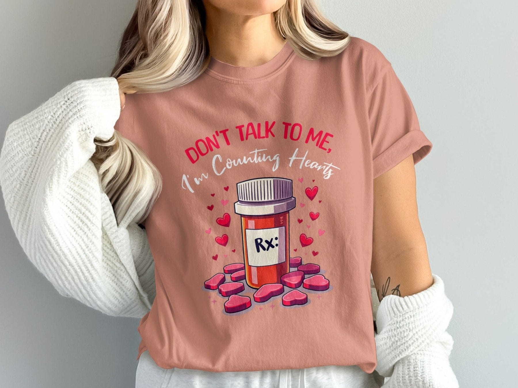Don’t Talk to Me I’m Counting Hearts Tee - Pharmacy Apparel for Pharmacists, Techs & Students