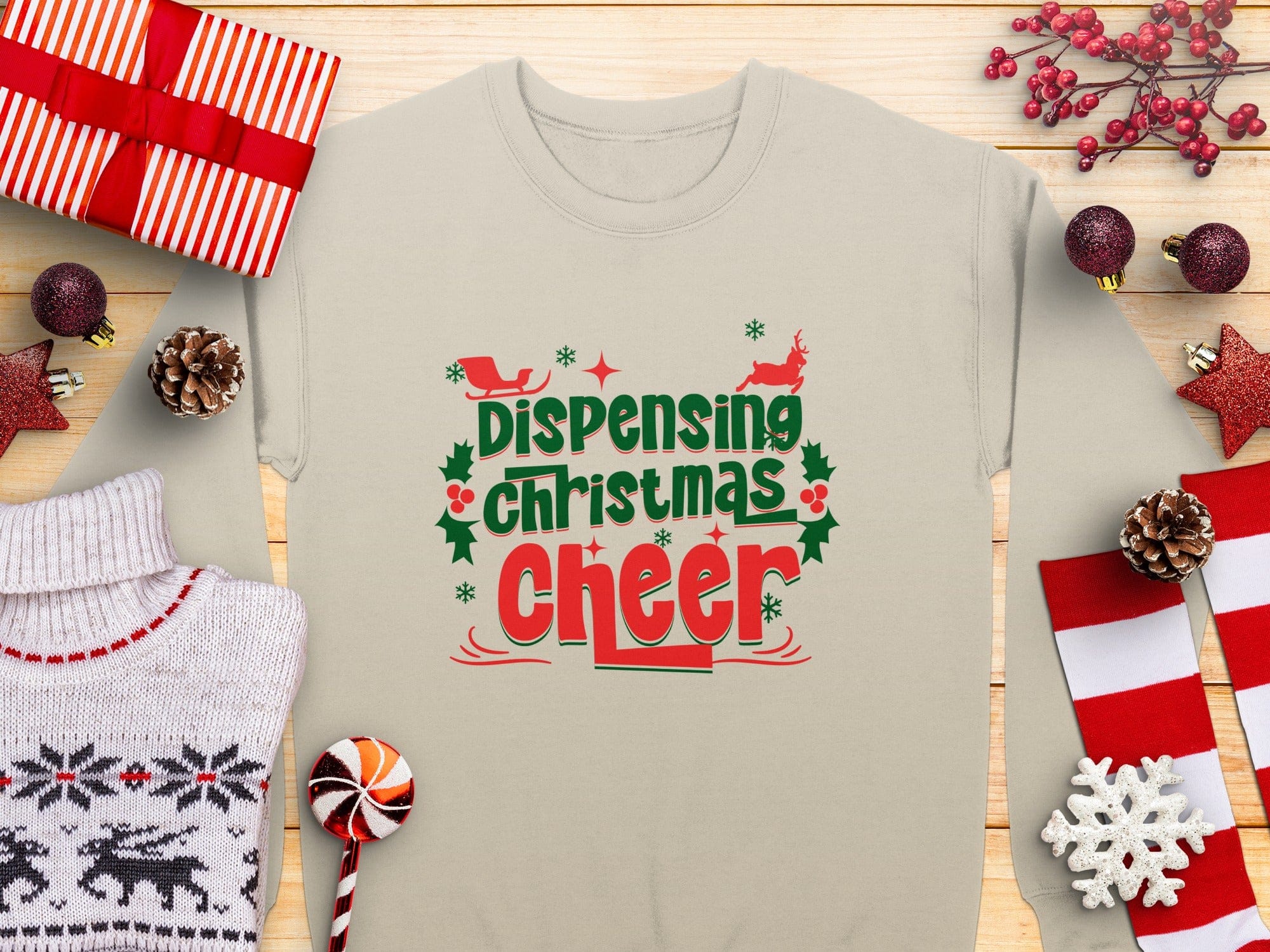Dispensing Christmas Cheer with Festive Design Shirt