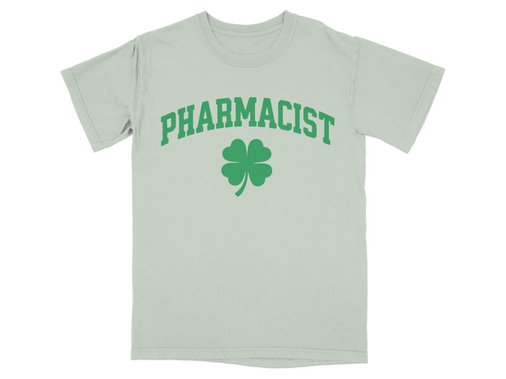 Pharmacist Shamrock (Green Text) Tee