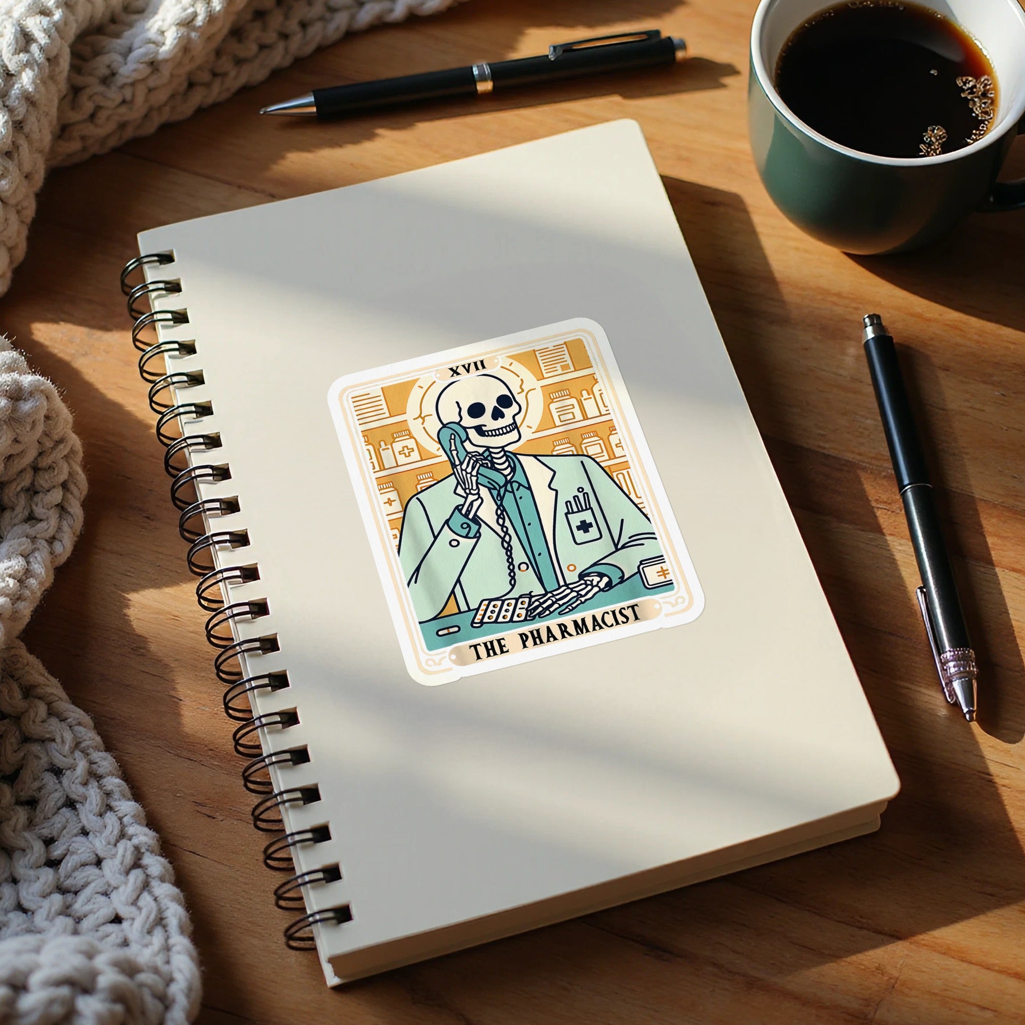 Skeleton Pharmacist Artwork on Spiral Notebook product