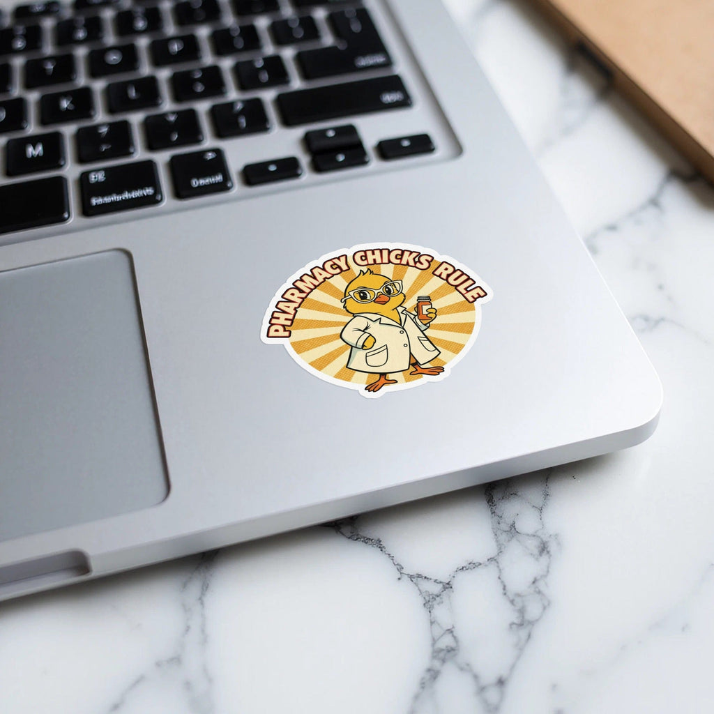 Pharmacy Chicks Rule Cartoon Sticker product
