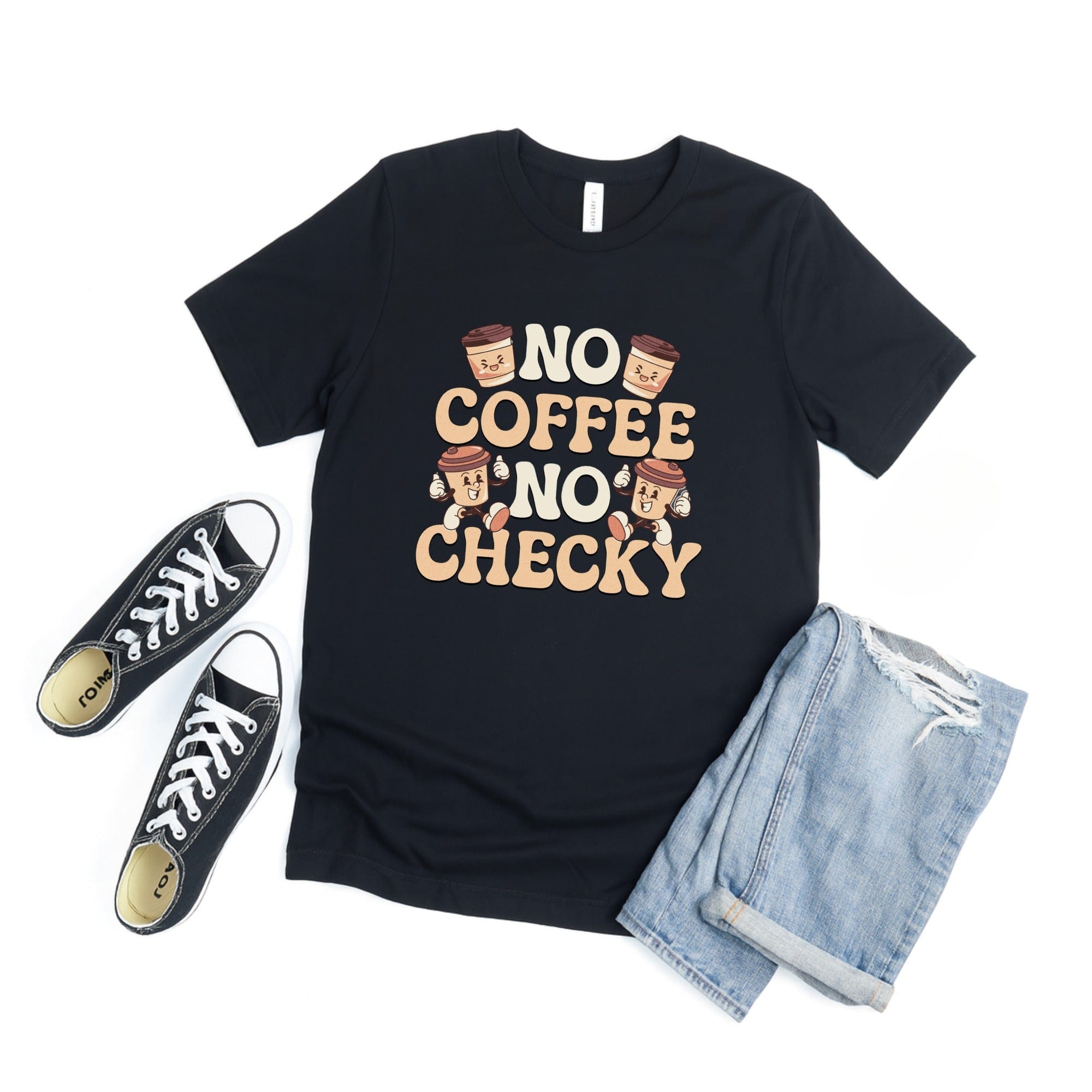 No Coffee No Checky Fun Graphic Tee product type