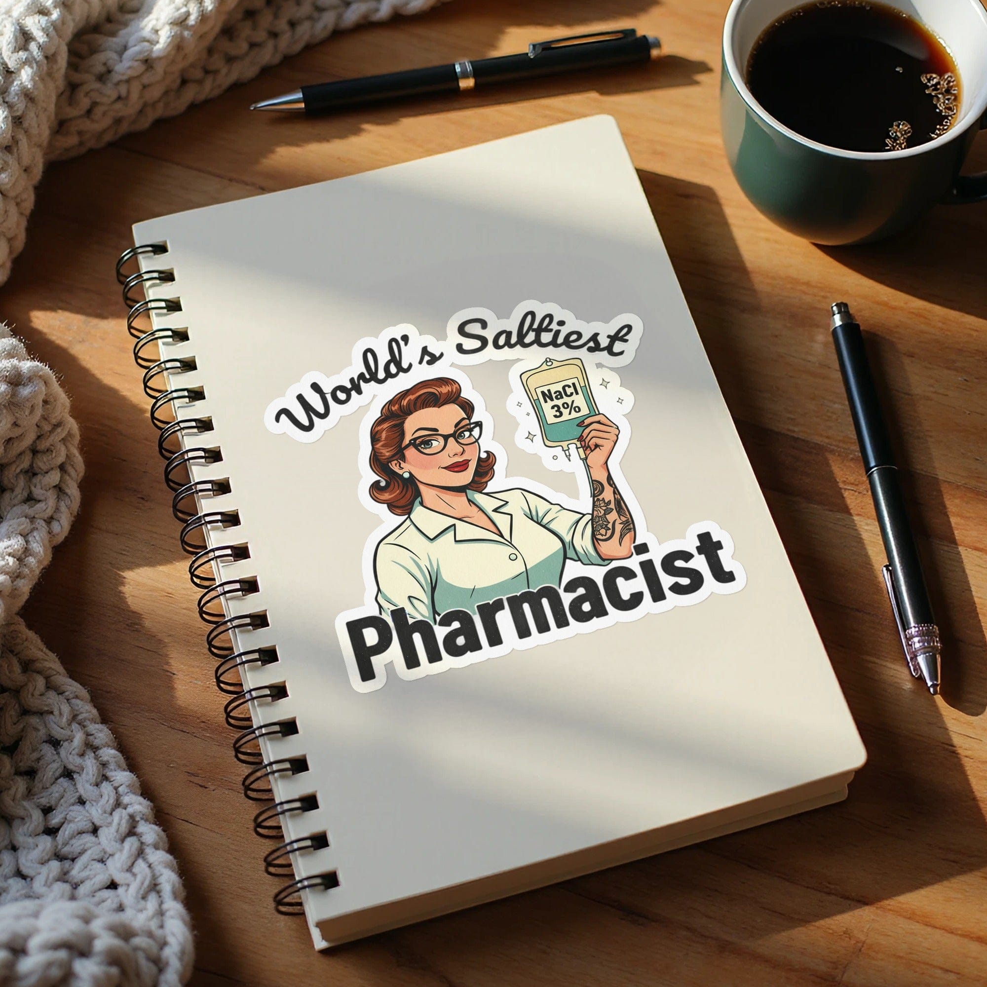 World's Saltiest Pharmacist Sticker for Laptops