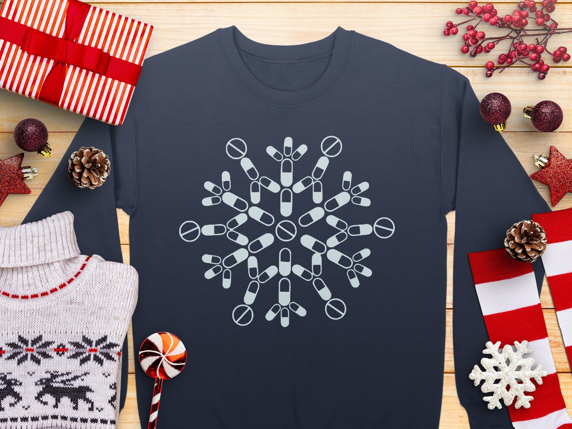 Unique Winter Design Snowflake Sweatshirt Product