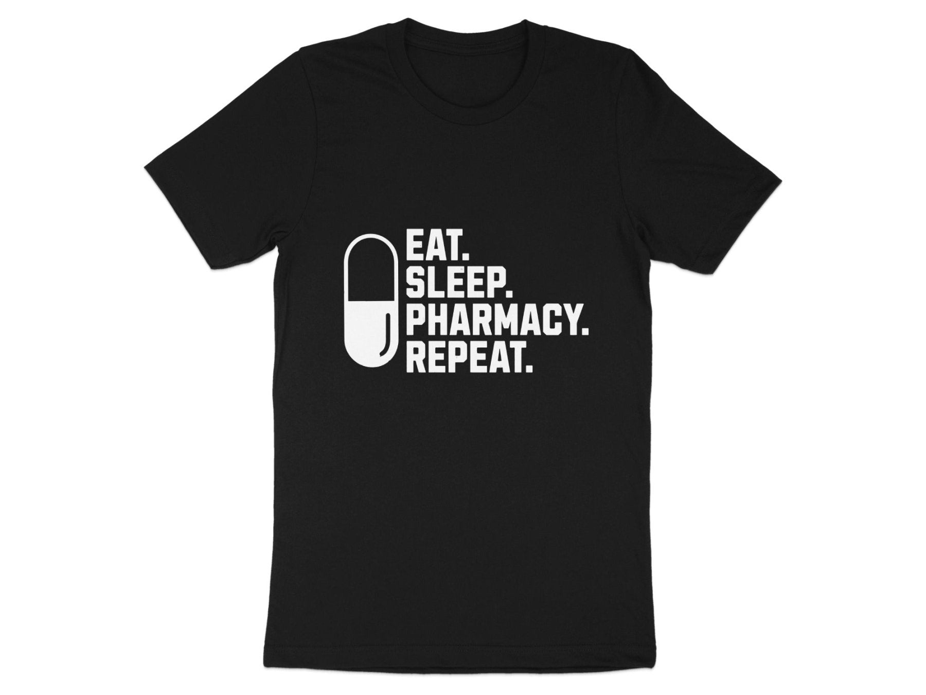 Eat Sleep Pharmacy Repeat Tee - Adverse Reactions - Pharmacy Apparel for Pharmacists, Techs & Students