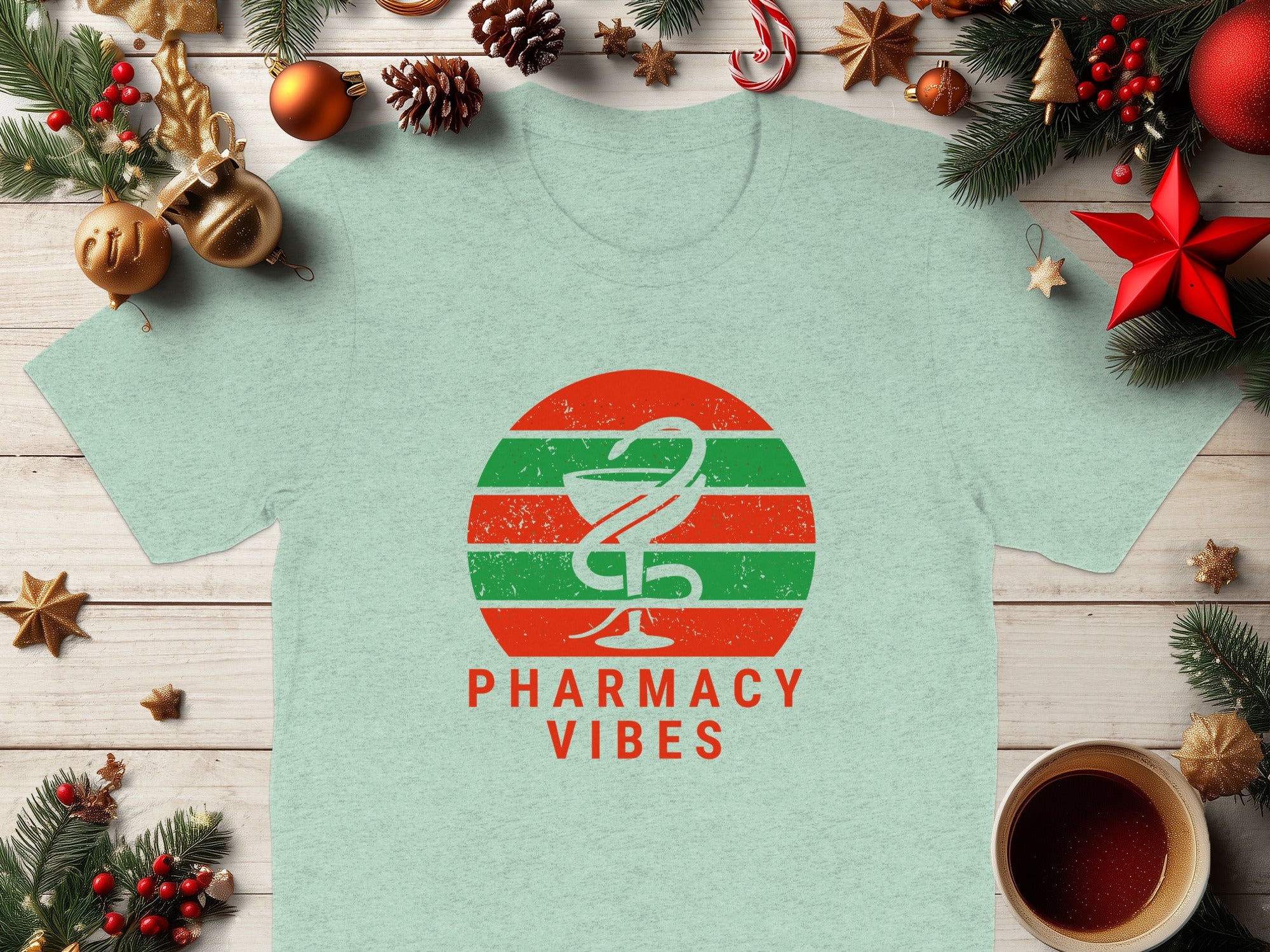 Pharmacy Vibes Green Stripe Theme T-shirt product