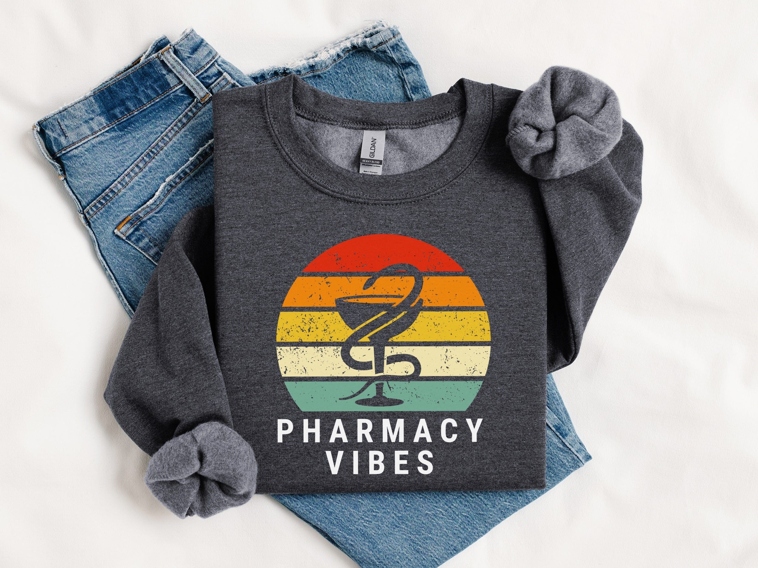 Retro Pharmacy Vibes Graphic Long Sleeve Shirt product type