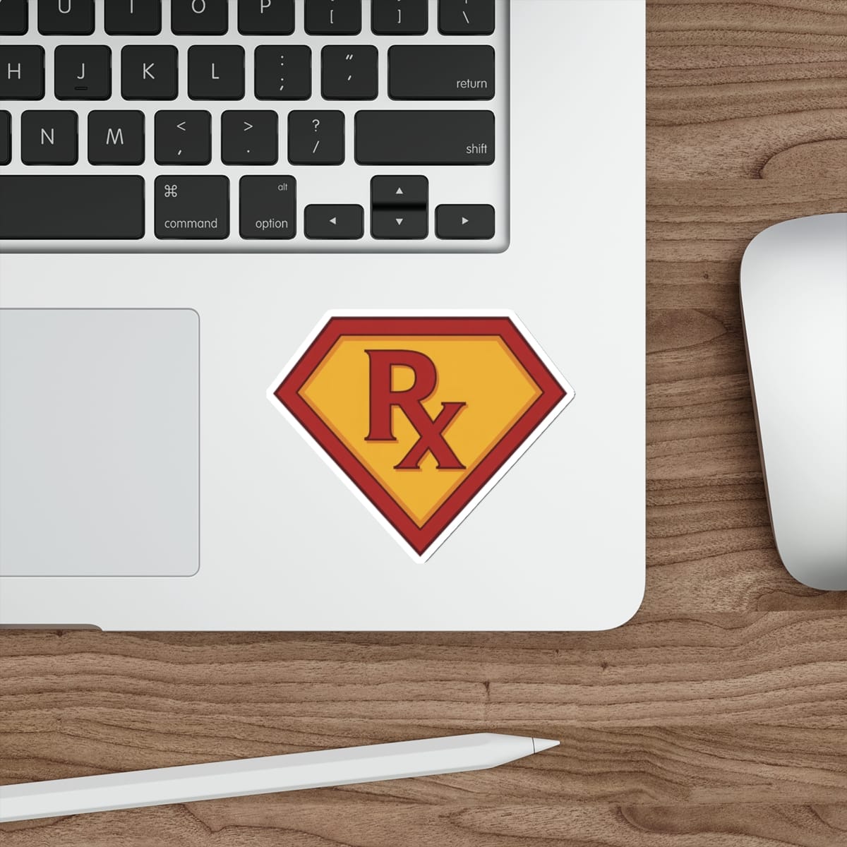 Red and yellow shield emblem with a red "Rx" symbol.