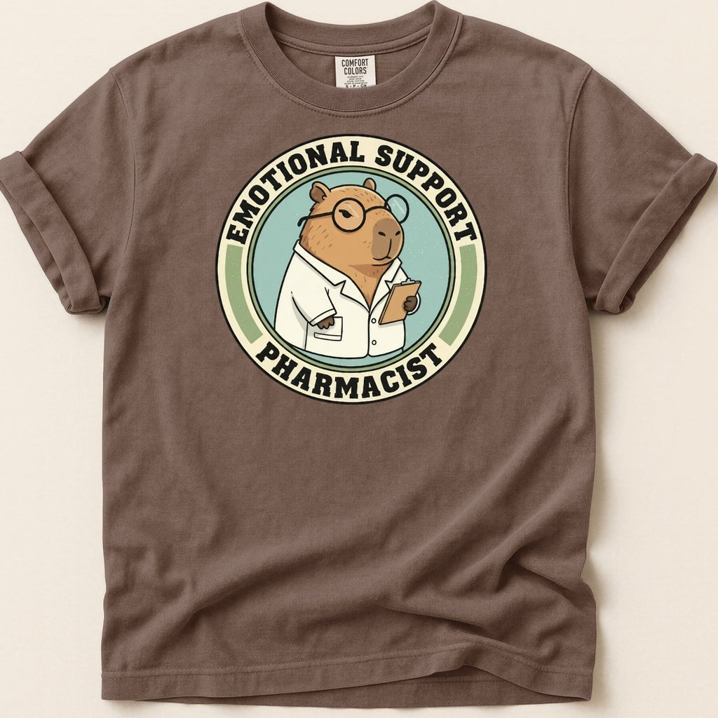 Emotional Support Pharmacist Capybara Tee - Adverse Reactions