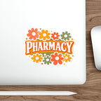 Pharmacy sticker with floral border.