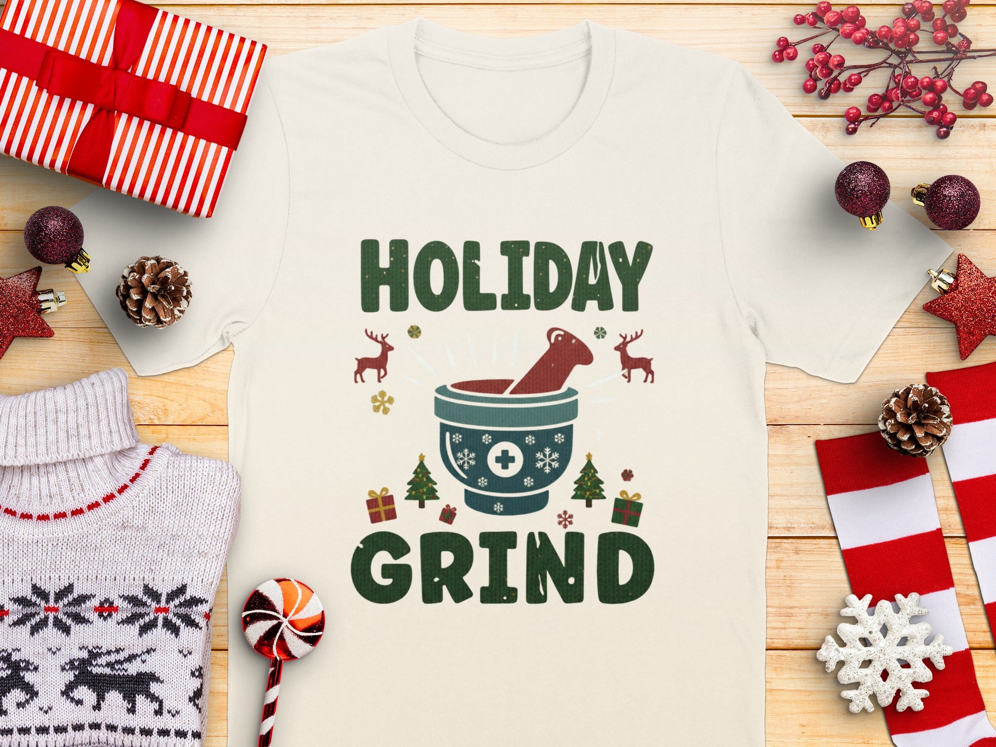Holiday Grind Festive Graphic T-Shirt Product